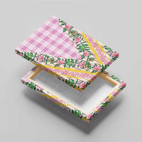 Hawaii Pikake Lokelani Plumeria Lei Canvas Wall Art Pink Palaka Motifs LT05 - Polynesian Pride