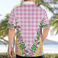 Hawaii Pikake Lokelani Plumeria Lei Hawaiian Shirt Pink Palaka Motifs