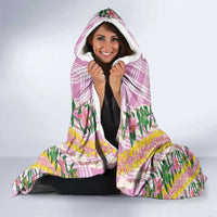 Hawaii Pikake Lokelani Plumeria Lei Hooded Blanket Pink Palaka Motifs LT05 - Polynesian Pride