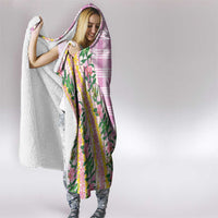 Hawaii Pikake Lokelani Plumeria Lei Hooded Blanket Pink Palaka Motifs LT05 - Polynesian Pride