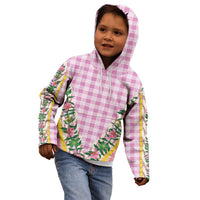 Hawaii Pikake Lokelani Plumeria Lei Kid Hoodie Pink Palaka Motifs