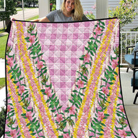 Hawaii Pikake Lokelani Plumeria Lei Quilt Pink Palaka Motifs