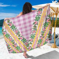 Hawaii Pikake Lokelani Plumeria Lei Sarong Pink Palaka Motifs LT05 One Size 44 x 66 inches Pink - Polynesian Pride