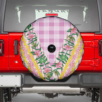 Hawaii Pikake Lokelani Plumeria Lei Spare Tire Cover Pink Palaka Motifs
