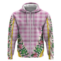 Hawaii Pikake Lokelani Plumeria Lei Zip Hoodie Pink Palaka Motifs