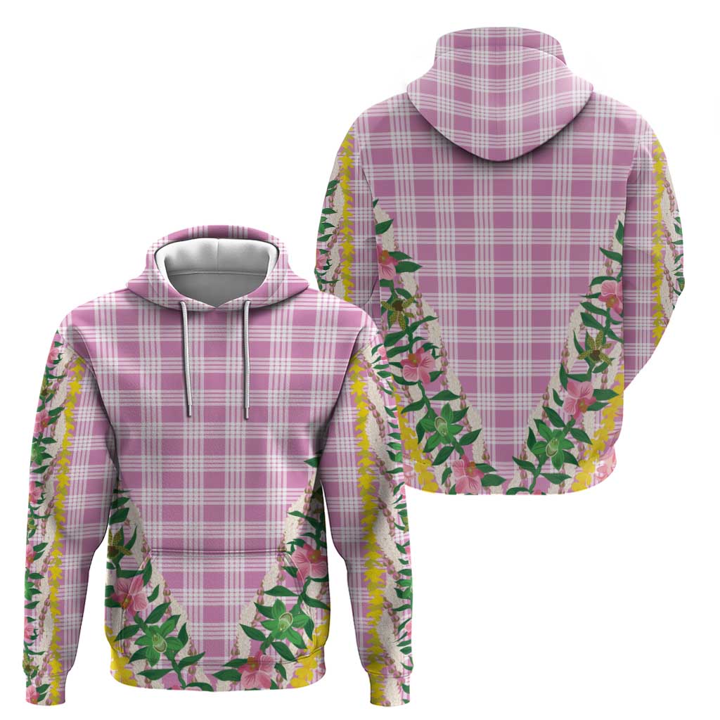 Hawaii Pikake Lokelani Plumeria Lei Zip Hoodie Pink Palaka Motifs