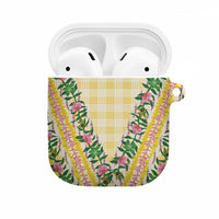 Hawaii Pikake Lokelani Plumeria Lei AirPods Case Yellow Palaka Motifs