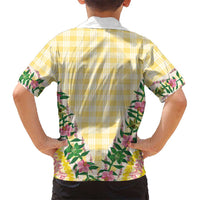 Hawaii Pikake Lokelani Plumeria Lei Hawaiian Shirt Yellow Palaka Motifs