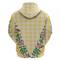 Hawaii Pikake Lokelani Plumeria Lei Hoodie Yellow Palaka Motifs LT05 - Polynesian Pride