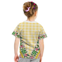 Hawaii Pikake Lokelani Plumeria Lei Kid T Shirt Yellow Palaka Motifs