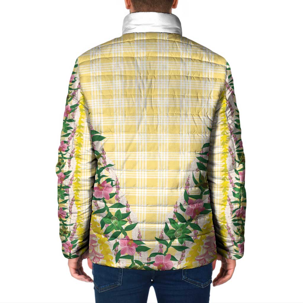 Hawaii Pikake Lokelani Plumeria Lei Padded Jacket Yellow Palaka Motifs LT05 - Polynesian Pride