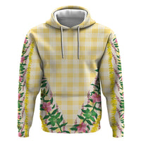 Hawaii Pikake Lokelani Plumeria Lei Zip Hoodie Yellow Palaka Motifs