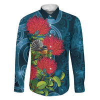 New Zealand Matariki Piwakawaka Family Matching Tank Maxi Dress and Hawaiian Shirt Maori Koru With Pohutukawa Flowers