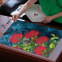 New Zealand Matariki Piwakawaka Puzzle Maori Koru With Pohutukawa Flowers
