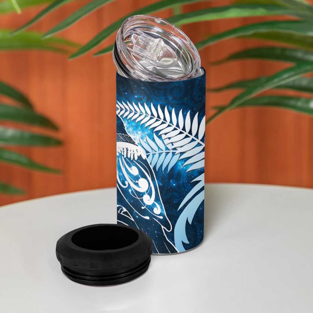 New Zealand Matariki 4 in 1 Can Cooler Tumbler Pigeon Kereru Maori Fern Art