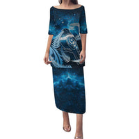 New Zealand Matariki Family Matching Puletasi and Hawaiian Shirt Pigeon Kereru Maori Fern Art