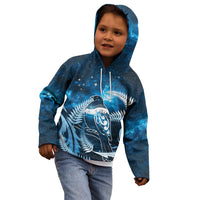 New Zealand Matariki Kid Hoodie Pigeon Kereru Maori Fern Art