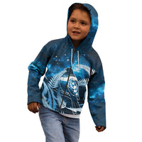 New Zealand Matariki Kid Hoodie Pigeon Kereru Maori Fern Art