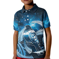 New Zealand Matariki Kid Polo Shirt Pigeon Kereru Maori Fern Art
