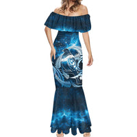New Zealand Matariki Mermaid Dress Pigeon Kereru Maori Fern Art