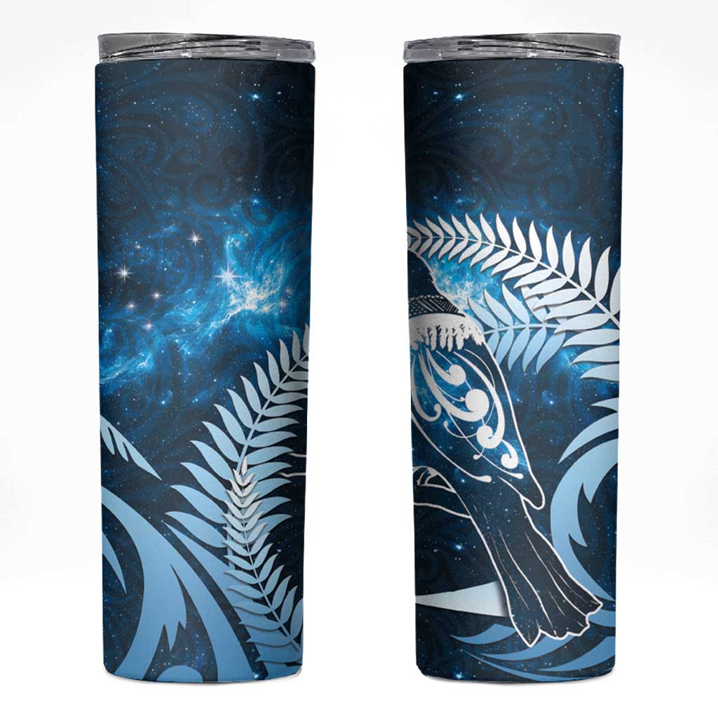 New Zealand Matariki Skinny Tumbler Pigeon Kereru Maori Fern Art