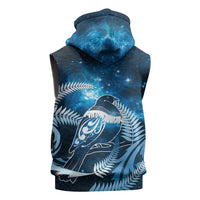 New Zealand Matariki Sleeveless Zip Hoodie Pigeon Kereru Maori Fern Art