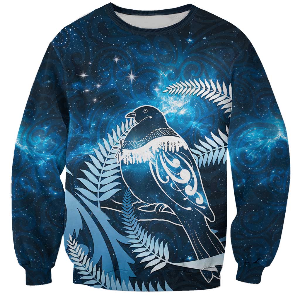 New Zealand Matariki Sweatshirt Pigeon Kereru Maori Fern Art