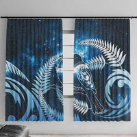 New Zealand Matariki Window Curtain Pigeon Kereru Maori Fern Art