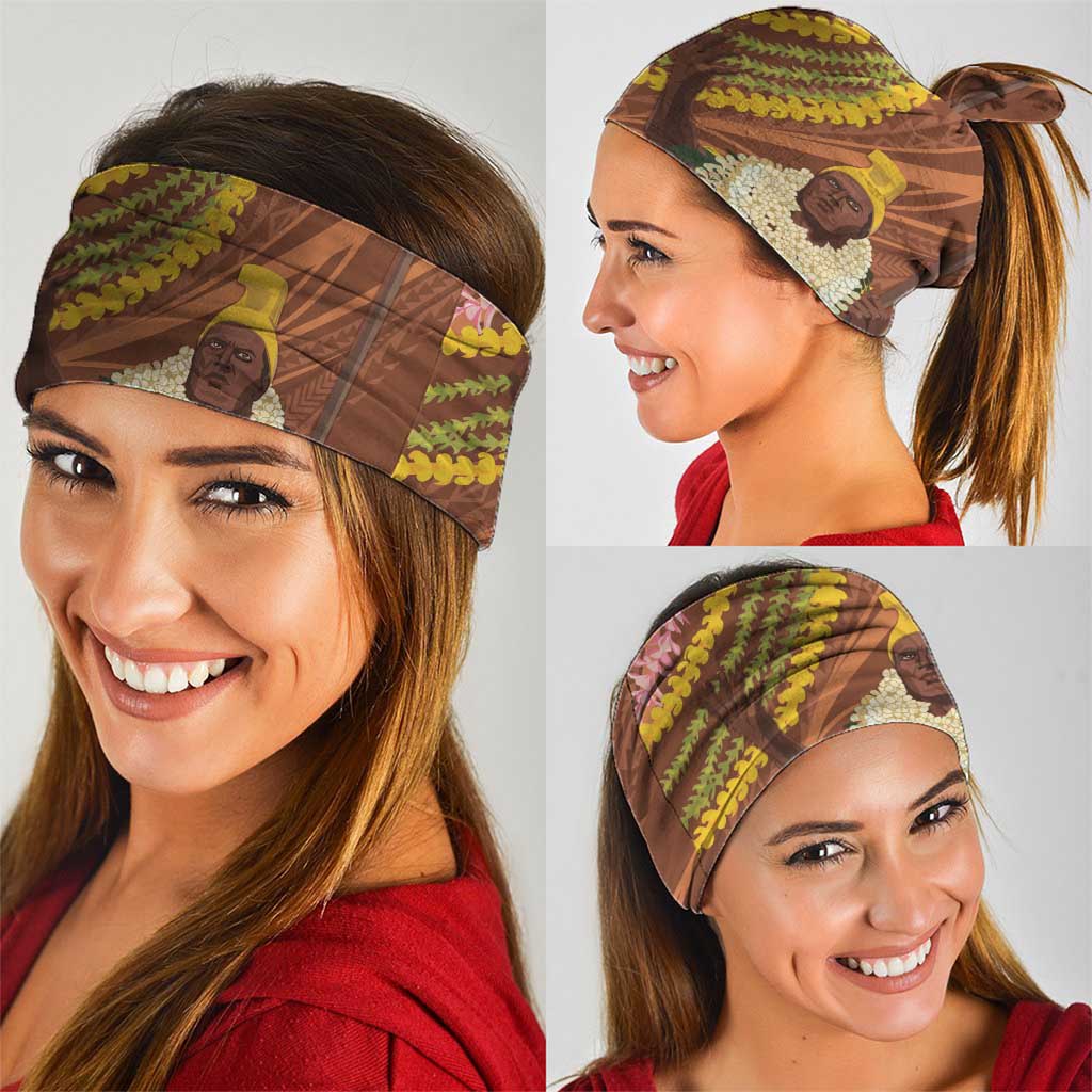 Hawaii King Kamehameha Neck Gaiter Hawaiian Kakau Pattern With Leis LT05 - Polynesian Pride