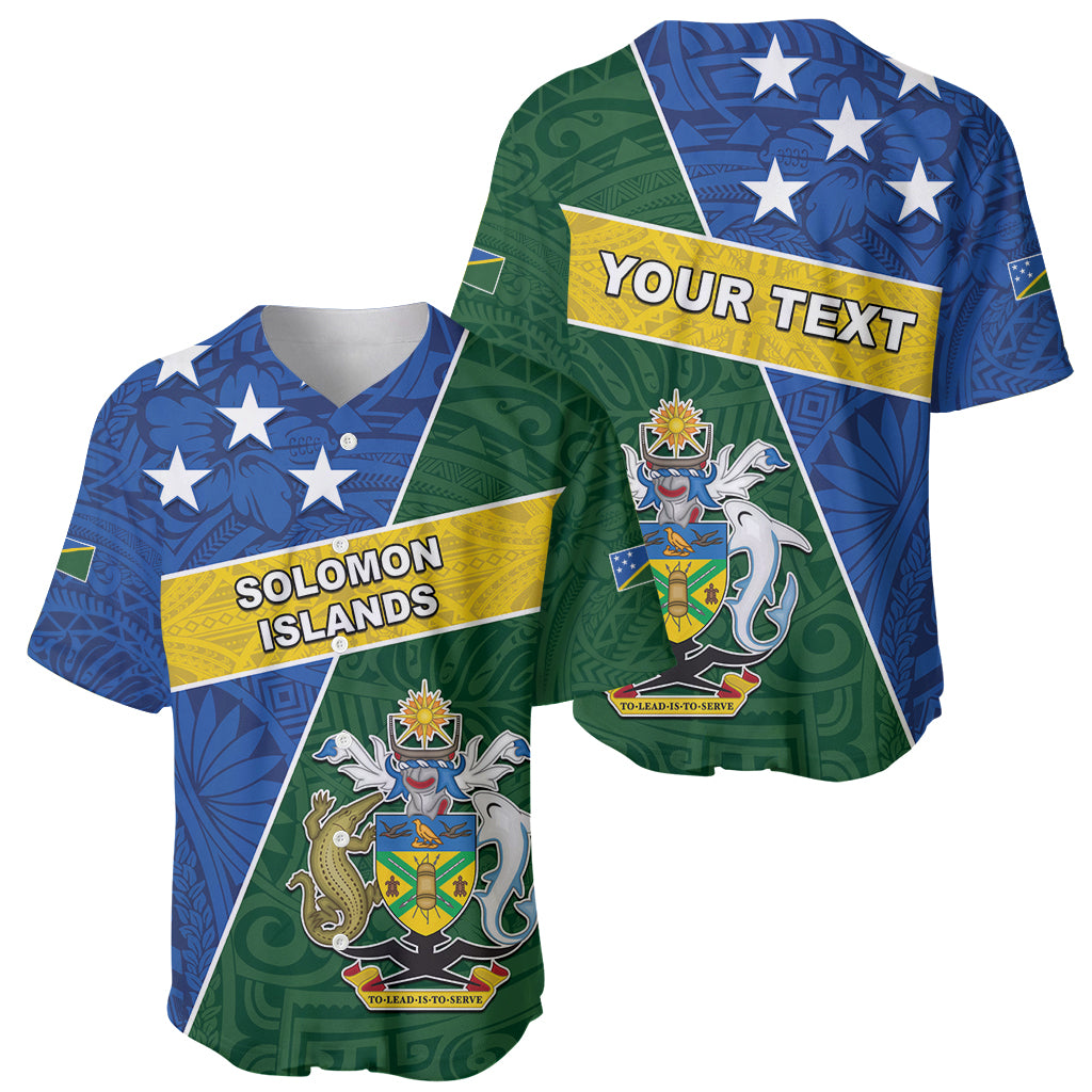 Personalised Solomon Islands Independence Day Baseball Jersey With Coat Of Arms