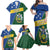 Personalised Solomon Islands Independence Day Family Matching Off Shoulder Maxi Dress and Hawaiian Shirt With Coat Of Arms