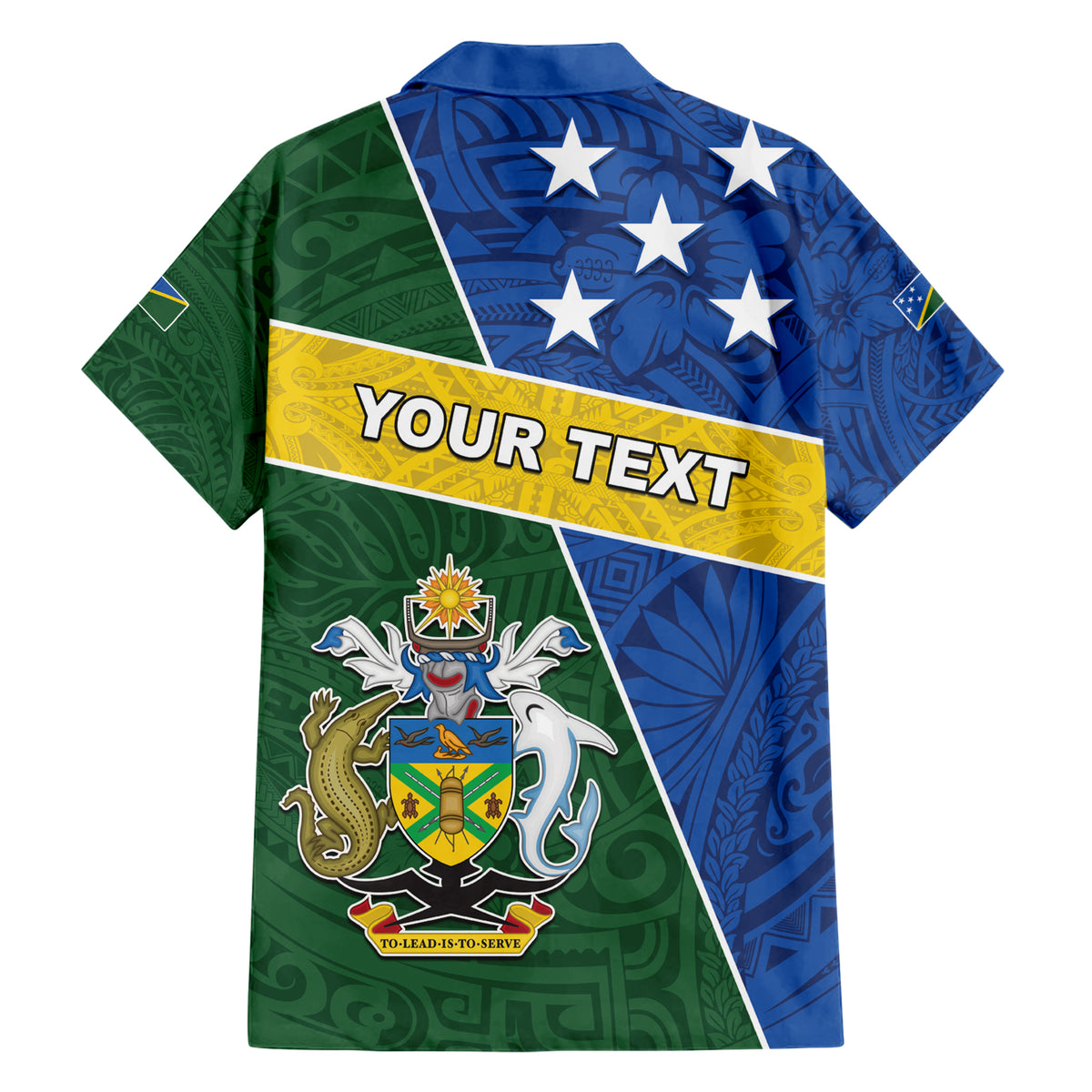 Personalised Solomon Islands Independence Day Family Matching Short Sleeve Bodycon Dress and Hawaiian Shirt With Coat Of Arms LT05 - Polynesian Pride
