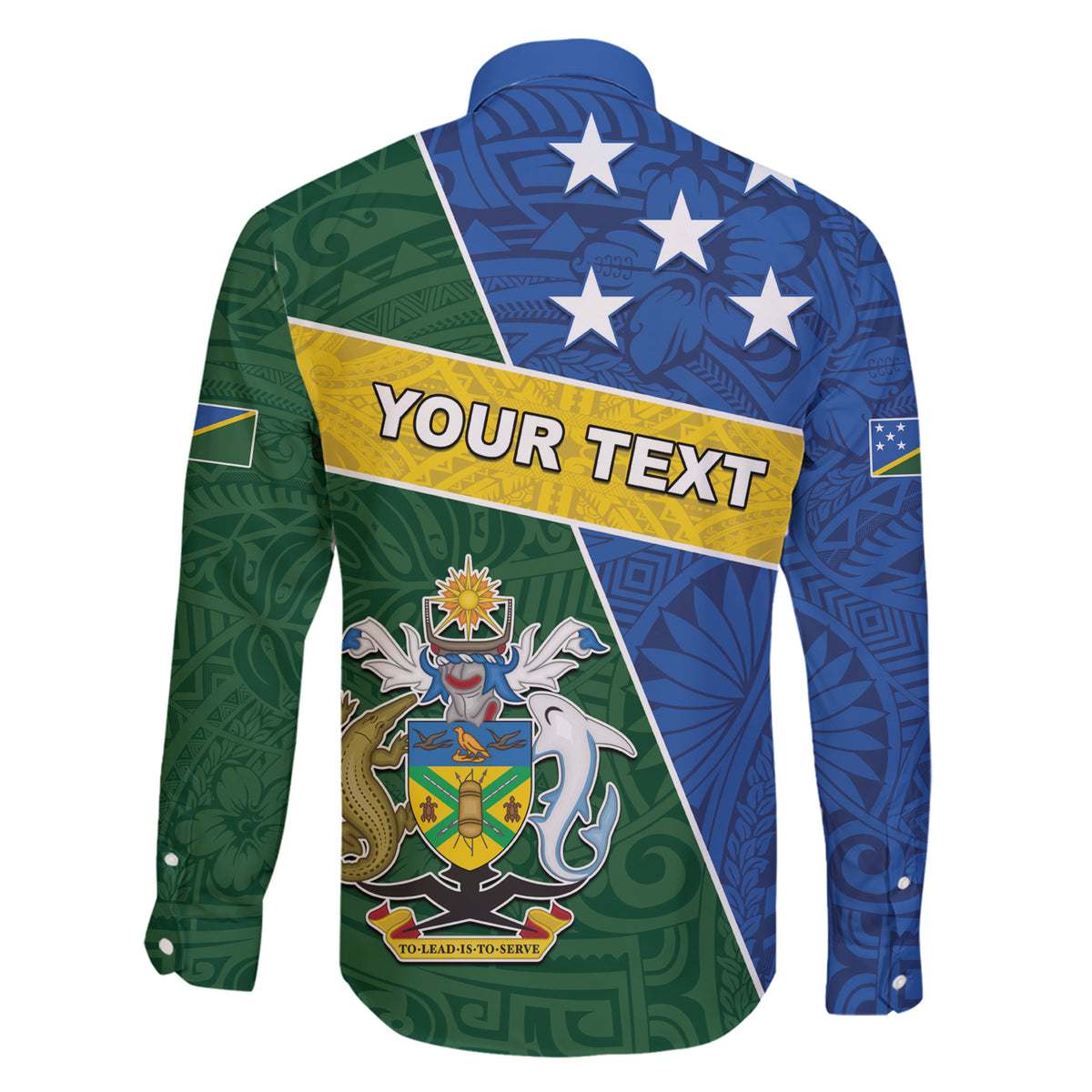 Personalised Solomon Islands Independence Day Family Matching Short Sleeve Bodycon Dress and Hawaiian Shirt With Coat Of Arms LT05 - Polynesian Pride