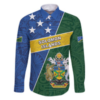Personalised Solomon Islands Independence Day Family Matching Tank Maxi Dress and Hawaiian Shirt With Coat Of Arms