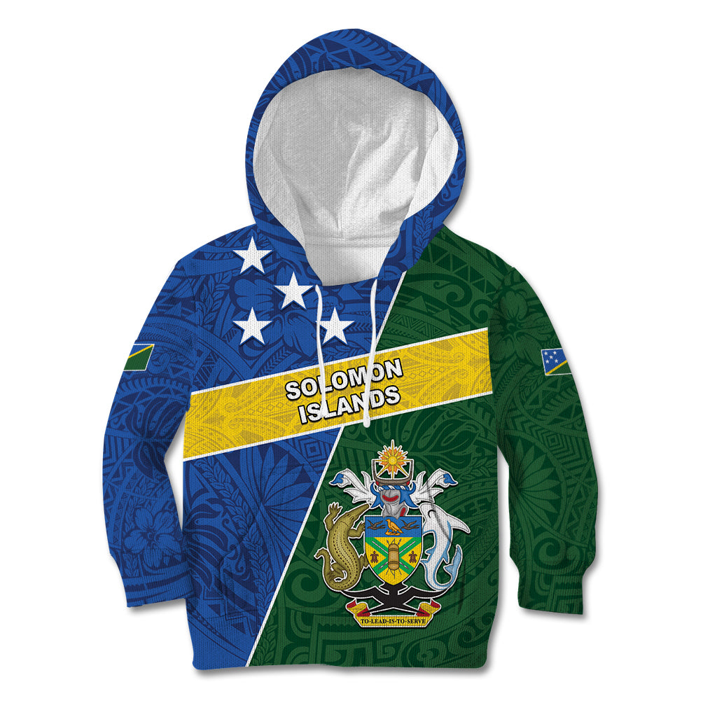 Personalised Solomon Islands Independence Day Kid Hoodie With Coat Of Arms