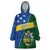 Personalised Solomon Islands Independence Day Wearable Blanket Hoodie With Coat Of Arms