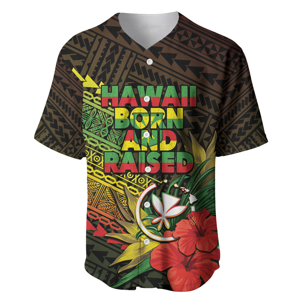 Personalized Hawaii Born and Raised Baseball Jersey Kanaka Maoli Flag Day