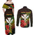 Personalized Hawaii Born and Raised Couples Matching Off Shoulder Maxi Dress and Long Sleeve Button Shirt Kanaka Maoli Flag Day
