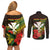 Personalized Hawaii Born and Raised Couples Matching Off Shoulder Short Dress and Long Sleeve Button Shirt Kanaka Maoli Flag Day