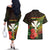 Personalized Hawaii Born and Raised Couples Matching Off The Shoulder Long Sleeve Dress and Hawaiian Shirt Kanaka Maoli Flag Day
