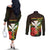 Personalized Hawaii Born and Raised Couples Matching Off The Shoulder Long Sleeve Dress and Long Sleeve Button Shirt Kanaka Maoli Flag Day