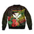 Personalized Hawaii Born and Raised Sleeve Zip Bomber Jacket Kanaka Maoli Flag Day