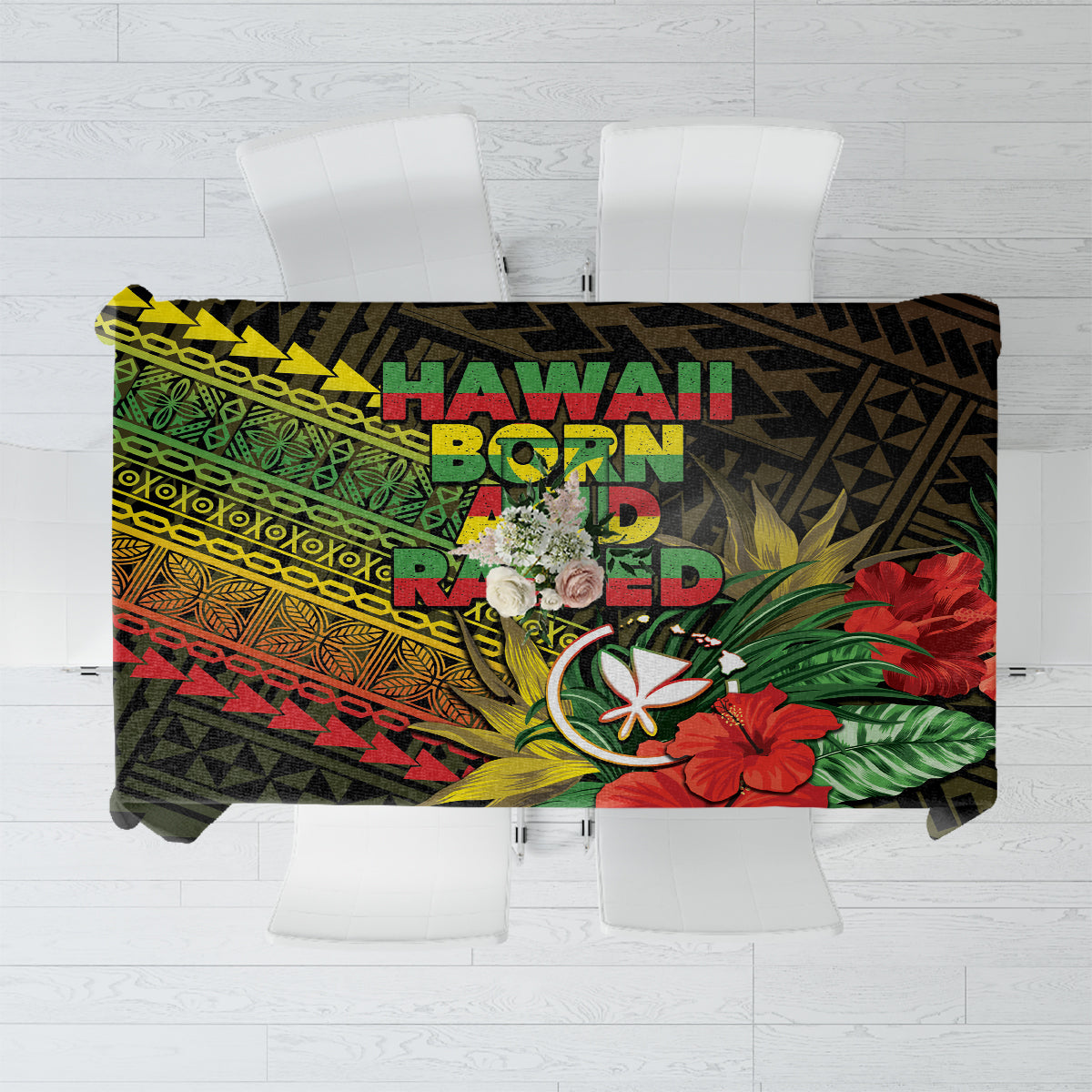 Hawaii Born and Raised Tablecloth Kanaka Maoli Flag Day LT05 Reggae - Polynesian Pride