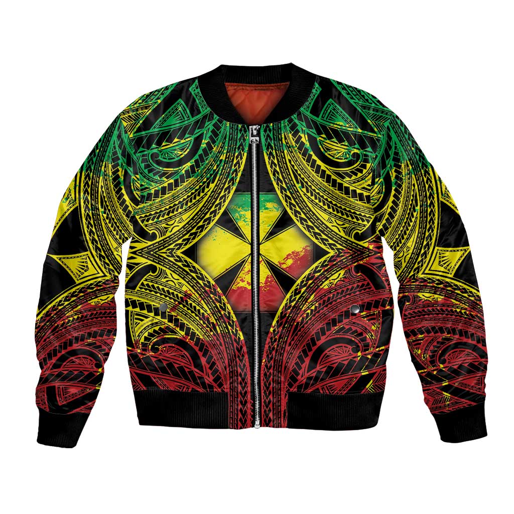 Personalised Wallis and Futuna Territory Day Bomber Jacket Polynesian Pattern Simple Style LT05 Unisex Reggae - Polynesian Pride