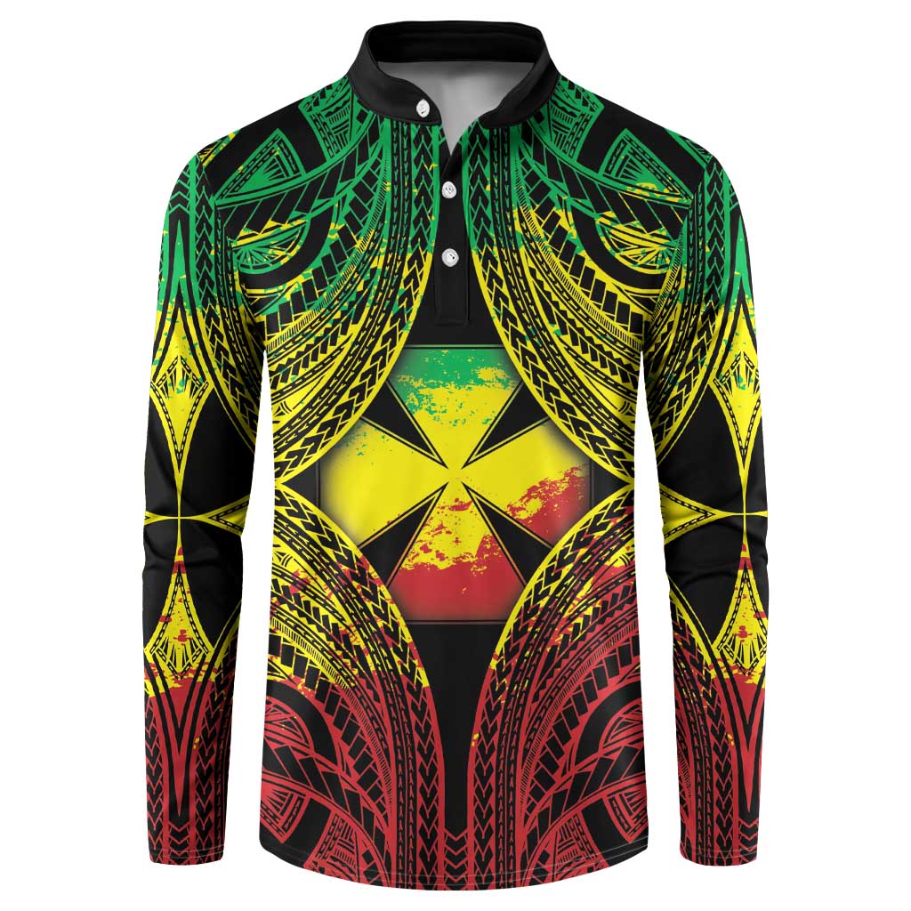Personalised Wallis and Futuna Territory Day Button Sweatshirt Polynesian Pattern Simple Style LT05 Reggae - Polynesian Pride