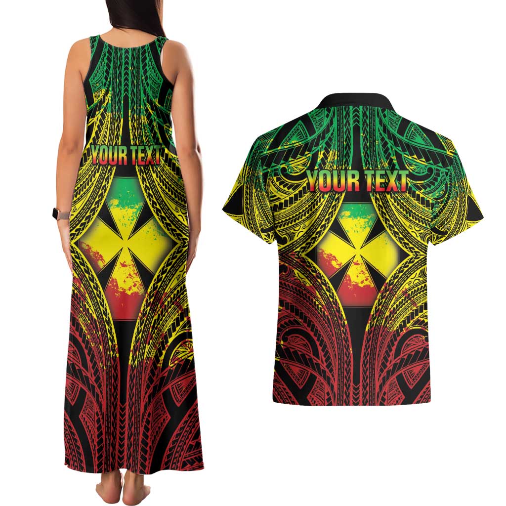 Personalised Wallis and Futuna Territory Day Couples Matching Tank Maxi Dress and Hawaiian Shirt Polynesian Pattern Simple Style