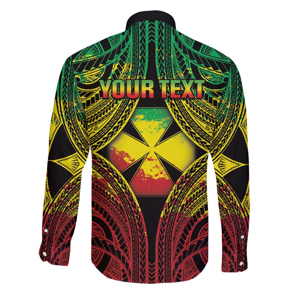 Personalised Wallis and Futuna Territory Day Family Matching Long Sleeve Bodycon Dress and Hawaiian Shirt Polynesian Pattern Simple Style