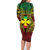 Personalised Wallis and Futuna Territory Day Family Matching Long Sleeve Bodycon Dress and Hawaiian Shirt Polynesian Pattern Simple Style