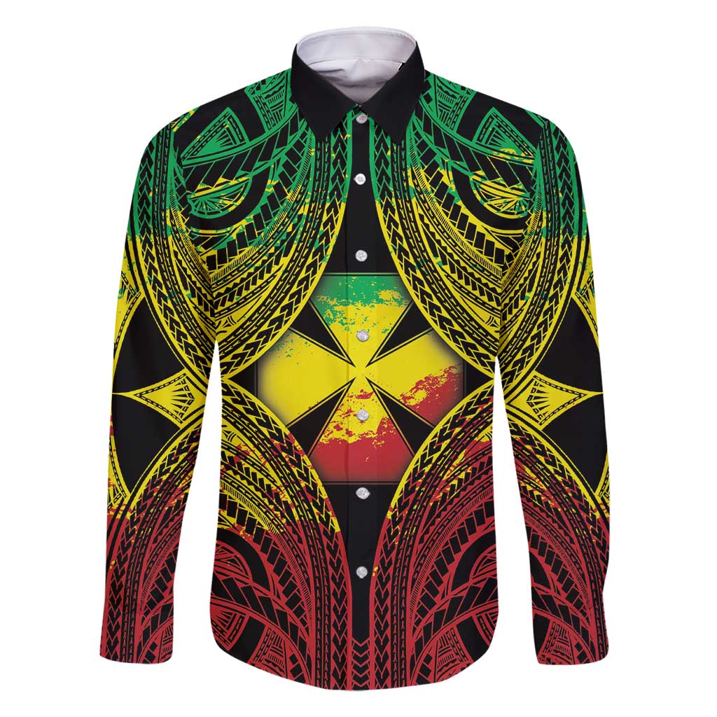 Personalised Wallis and Futuna Territory Day Family Matching Mermaid Dress and Hawaiian Shirt Polynesian Pattern Simple Style