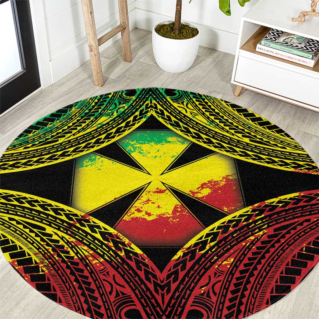 Wallis and Futuna Territory Day Round Carpet Polynesian Pattern Simple Style LT05 Reggae - Polynesian Pride